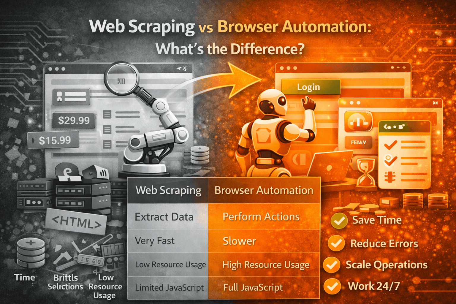 Web Scraping vs Browser Automation: Key Differences